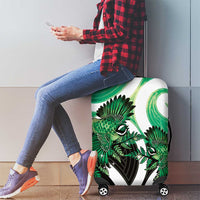 Piwakawaka New Zealand Matariki Luggage Cover Maori New Year Silver Fern Green Galaxy LT14 - Polynesian Pride