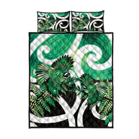 Piwakawaka New Zealand Matariki Quilt Bed Set Maori New Year Silver Fern Green Galaxy LT14 - Polynesian Pride