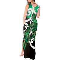 Piwakawaka New Zealand Matariki Tank Maxi Dress Maori New Year Silver Fern Green Galaxy LT14 - Polynesian Pride