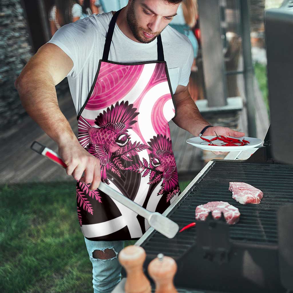 Piwakawaka New Zealand Matariki Apron Maori New Year Silver Fern Pink Galaxy LT14 - Polynesian Pride