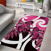 Piwakawaka New Zealand Matariki Area Rug Maori New Year Silver Fern Pink Galaxy LT14 - Polynesian Pride