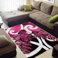 Piwakawaka New Zealand Matariki Area Rug Maori New Year Silver Fern Pink Galaxy LT14 - Polynesian Pride