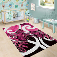 Piwakawaka New Zealand Matariki Area Rug Maori New Year Silver Fern Pink Galaxy LT14 - Polynesian Pride