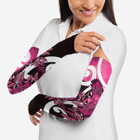 Piwakawaka New Zealand Matariki Arm Sleeves Maori New Year Silver Fern Pink Galaxy LT14 - Polynesian Pride