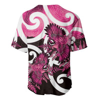 Piwakawaka New Zealand Matariki Baseball Jersey Maori New Year Silver Fern Pink Galaxy LT14 - Polynesian Pride