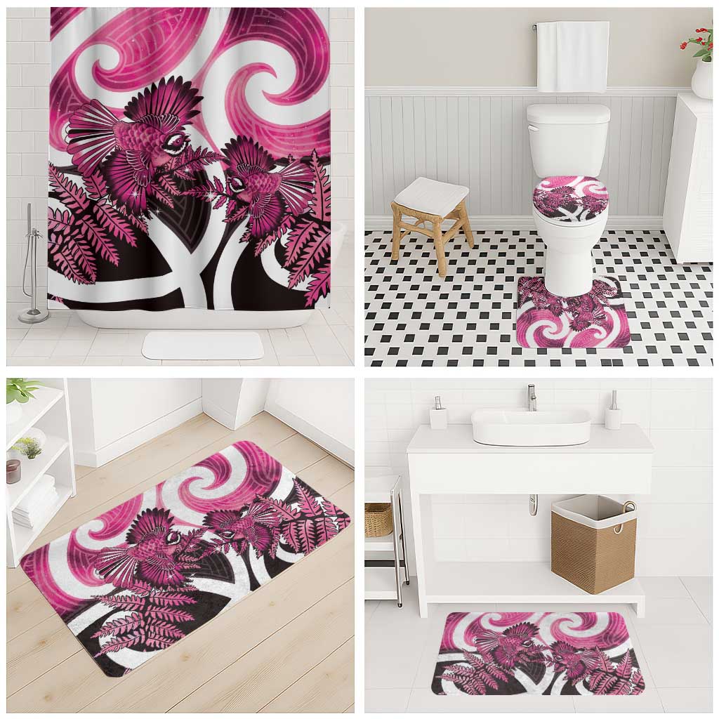 Piwakawaka New Zealand Matariki Bathroom Set Maori New Year Silver Fern Pink Galaxy LT14 - Polynesian Pride