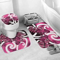 Piwakawaka New Zealand Matariki Bathroom Set Maori New Year Silver Fern Pink Galaxy LT14 Mat Set Only (3 pcs) One Size Pink - Polynesian Pride