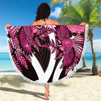 Piwakawaka New Zealand Matariki Beach Blanket Maori New Year Silver Fern Pink Galaxy LT14 - Polynesian Pride