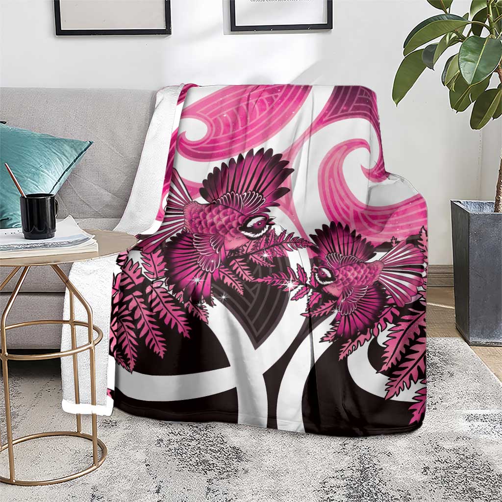 Piwakawaka New Zealand Matariki Blanket Maori New Year Silver Fern Pink Galaxy LT14 - Polynesian Pride