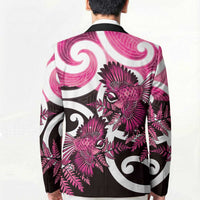 Piwakawaka New Zealand Matariki Blazer Maori New Year Silver Fern Pink Galaxy LT14 - Polynesian Pride