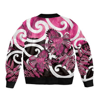 Piwakawaka New Zealand Matariki Bomber Jacket Maori New Year Silver Fern Pink Galaxy LT14 - Polynesian Pride