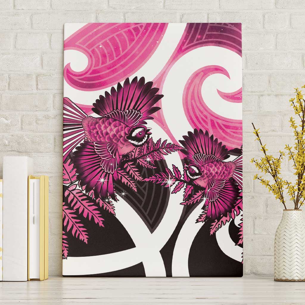 Piwakawaka New Zealand Matariki Canvas Wall Art Maori New Year Silver Fern Pink Galaxy LT14 Without Frame Pink - Polynesian Pride