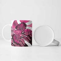 Piwakawaka New Zealand Matariki Ceramic Mug Maori New Year Silver Fern Pink Galaxy LT14 - Polynesian Pride