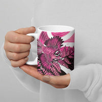 Piwakawaka New Zealand Matariki Ceramic Mug Maori New Year Silver Fern Pink Galaxy LT14 - Polynesian Pride