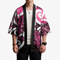 Piwakawaka New Zealand Matariki Kimono Maori New Year Silver Fern Pink Galaxy LT14 - Polynesian Pride