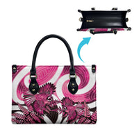 Piwakawaka New Zealand Matariki Leather Bag Maori New Year Silver Fern Pink Galaxy LT14 - Polynesian Pride