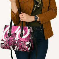 Piwakawaka New Zealand Matariki Leather Bag Maori New Year Silver Fern Pink Galaxy LT14 - Polynesian Pride