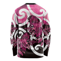 Piwakawaka New Zealand Matariki Long Sleeve Shirt Maori New Year Silver Fern Pink Galaxy LT14 - Polynesian Pride