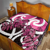 Piwakawaka New Zealand Matariki Quilt Maori New Year Silver Fern Pink Galaxy LT14 - Polynesian Pride