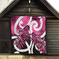 Piwakawaka New Zealand Matariki Quilt Maori New Year Silver Fern Pink Galaxy LT14 - Polynesian Pride