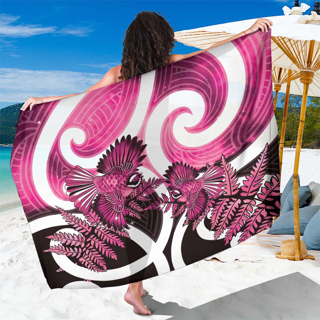 Piwakawaka New Zealand Matariki Sarong Maori New Year Silver Fern Pink Galaxy LT14 One Size 44 x 66 inches Pink - Polynesian Pride