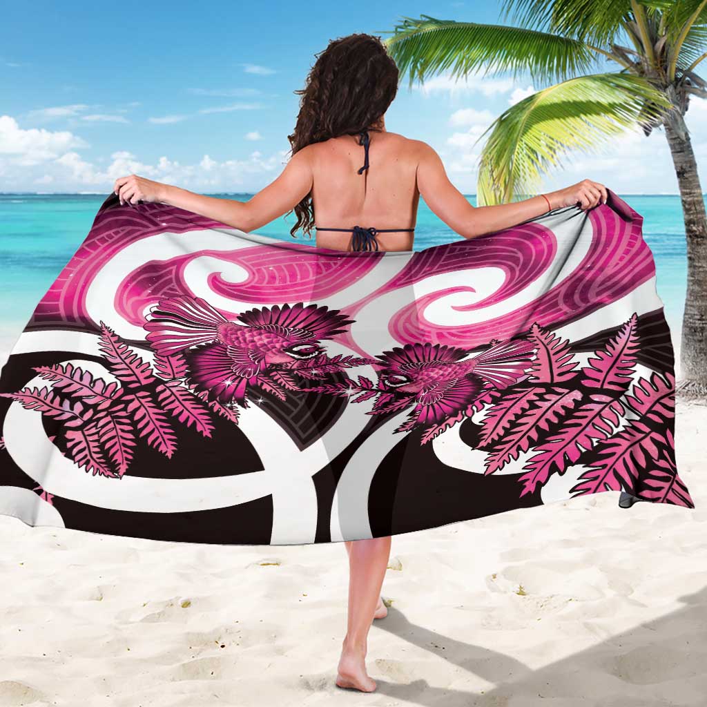 Piwakawaka New Zealand Matariki Sarong Maori New Year Silver Fern Pink Galaxy LT14 - Polynesian Pride