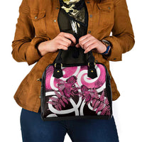 Piwakawaka New Zealand Matariki Shoulder Handbag Maori New Year Silver Fern Pink Galaxy LT14 - Polynesian Pride