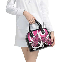 Piwakawaka New Zealand Matariki Shoulder Handbag Maori New Year Silver Fern Pink Galaxy LT14 - Polynesian Pride