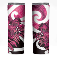 Piwakawaka New Zealand Matariki Skinny Tumbler Maori New Year Silver Fern Pink Galaxy LT14 Pink - Polynesian Pride