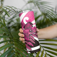 Piwakawaka New Zealand Matariki Skinny Tumbler Maori New Year Silver Fern Pink Galaxy LT14 - Polynesian Pride