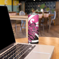 Piwakawaka New Zealand Matariki Skinny Tumbler Maori New Year Silver Fern Pink Galaxy LT14 - Polynesian Pride