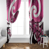 Piwakawaka New Zealand Matariki Window Curtain Maori New Year Silver Fern Pink Galaxy LT14 - Polynesian Pride