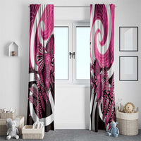 Piwakawaka New Zealand Matariki Window Curtain Maori New Year Silver Fern Pink Galaxy LT14 - Polynesian Pride