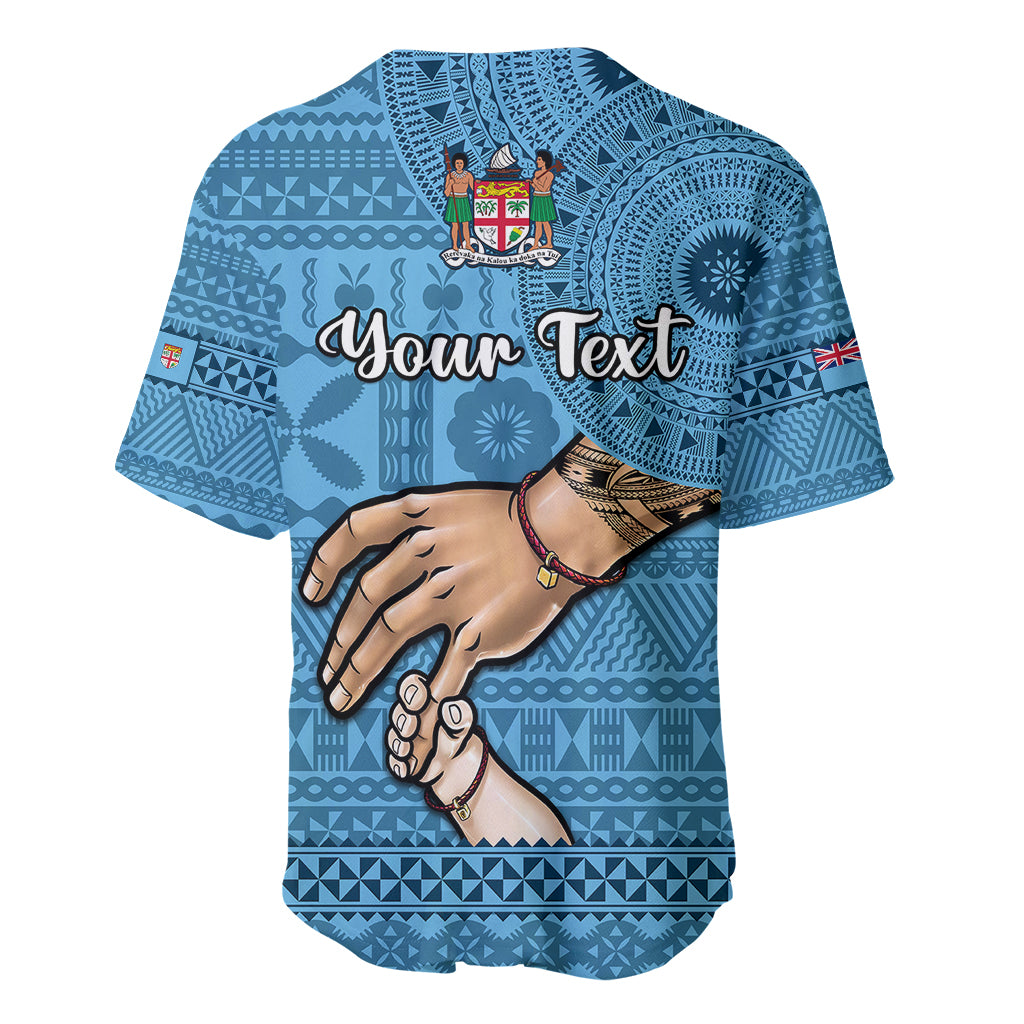 Personalised Father Day Fiji Baseball Jersey I Love You Dad Fijian Tapa Pattern LT14 - Polynesian Pride
