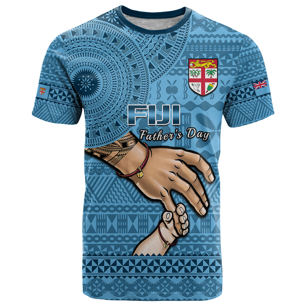 Custom Father Day Fiji T Shirt I Love You Dad Fijian Tapa Pattern LT14 Blue - Polynesian Pride