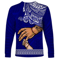 Personalised Father Day American Samoa Long Sleeve Shirt I Love You Dad LT14 - Polynesian Pride