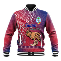 Personalised Father Day Guam Baseball Jacket I Love You Dad Guaman Latte Stone LT14 Unisex Red - Polynesian Pride