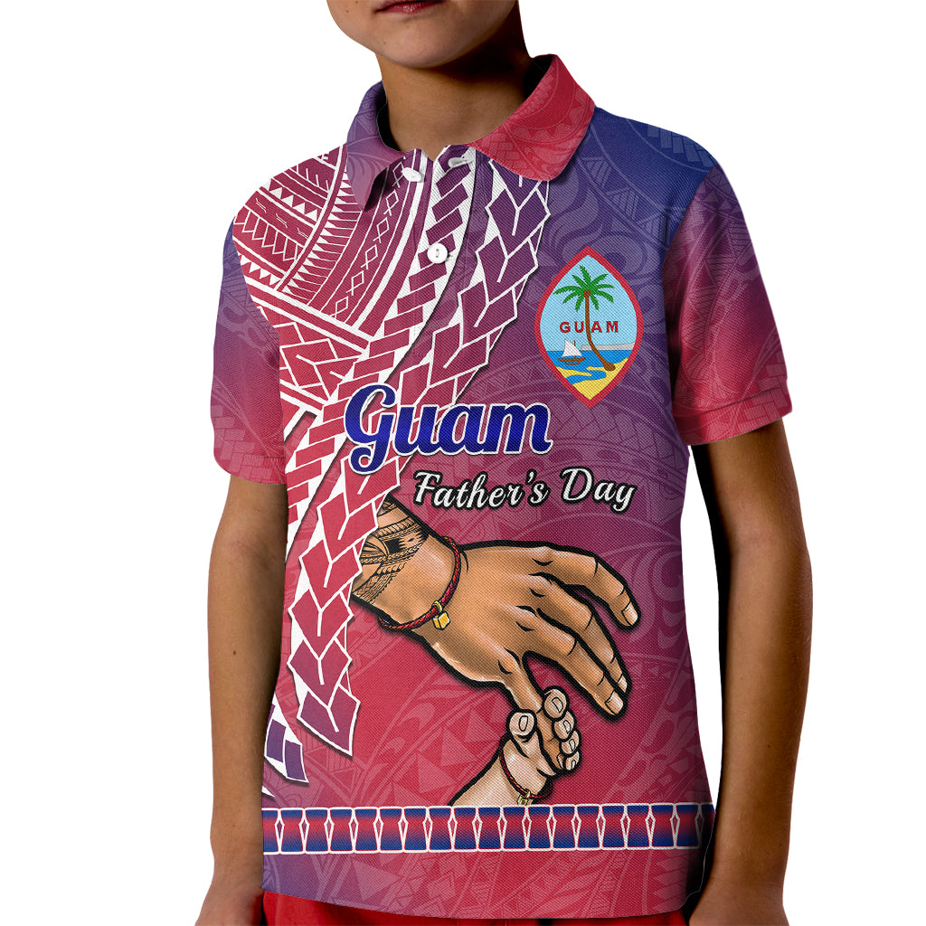 Personalised Father Day Guam Kid Polo Shirt I Love You Dad Guaman Latte Stone LT14 Kid Red - Polynesian Pride