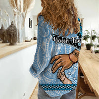 Personalised Father Day FSM Women Casual Shirt Federated States of Micronesia I Love You Dad LT14 - Polynesian Pride