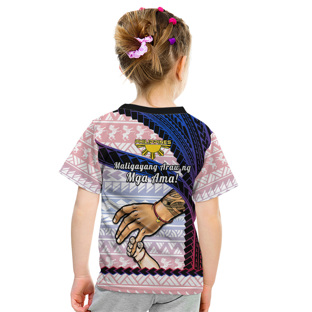 Polynesian Pride Father Day Philippines Kid T Shirt Filipino Pattern Maligayang Araw ng Mga Ama LT14 - Polynesian Pride