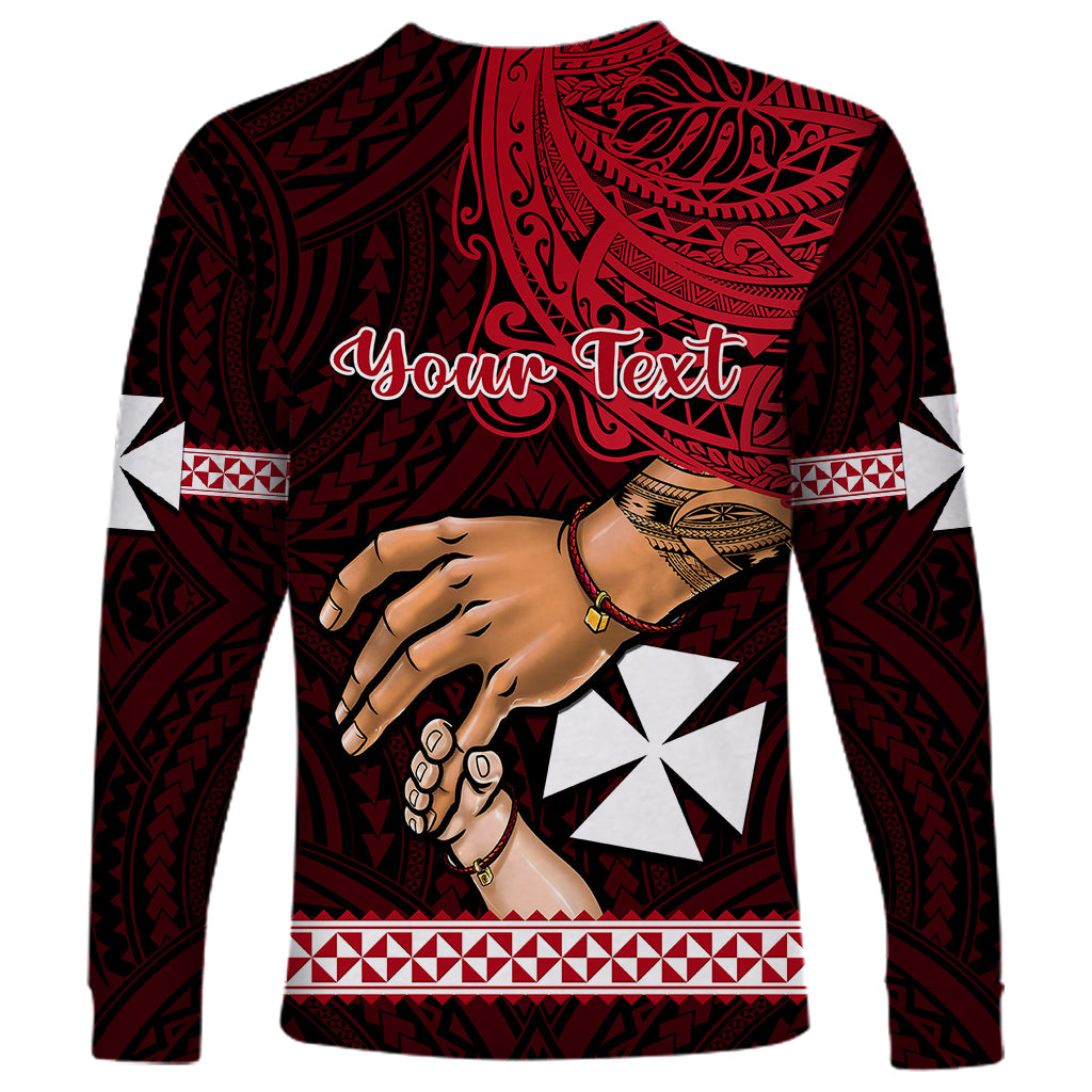 Personalised Father Day Wallis and Futuna Long Sleeve Shirt I Love You Dad LT14 - Polynesian Pride