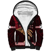 Personalised Father Day Wallis and Futuna Sherpa Hoodie I Love You Dad LT14 Unisex Red - Polynesian Pride