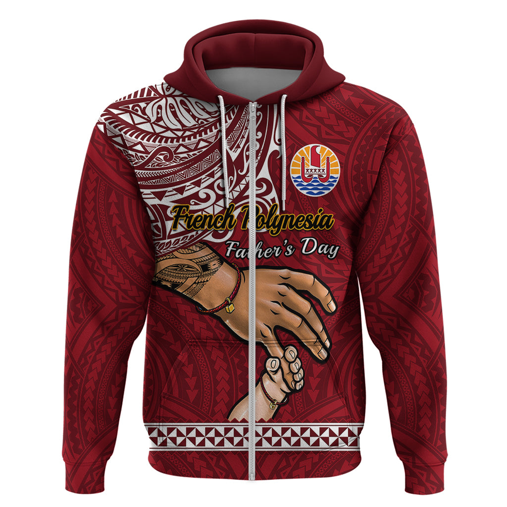 Custom Father Day French Polynesia Hoodie I Love You Dad LT14 Zip Hoodie Blue - Polynesian Pride