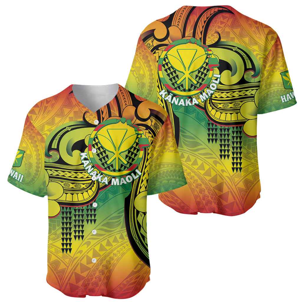 Hawaii Flag Day Baseball Jersey Kanaka Maoli With Kakau Polynesian Pattern LT14
