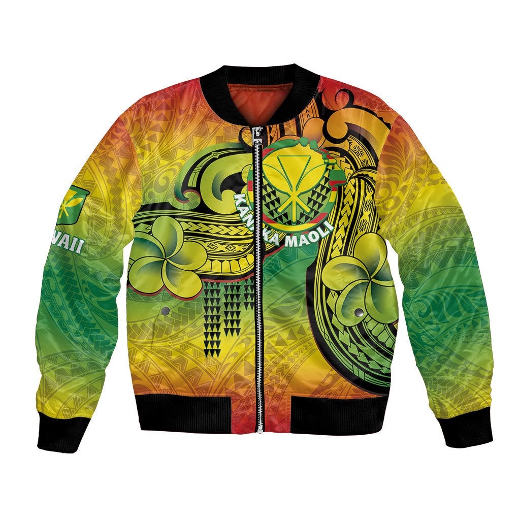 Hawaii Flag Day Bomber Jacket Kanaka Maoli With Kakau Polynesian Pattern LT14