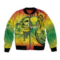 Hawaii Flag Day Bomber Jacket Kanaka Maoli With Kakau Polynesian Pattern LT14