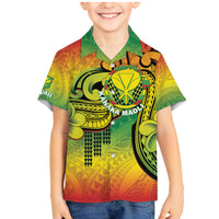 Hawaii Flag Day Family Matching Mermaid Dress and Hawaiian Shirt Kanaka Maoli With Kakau Polynesian Pattern LT14