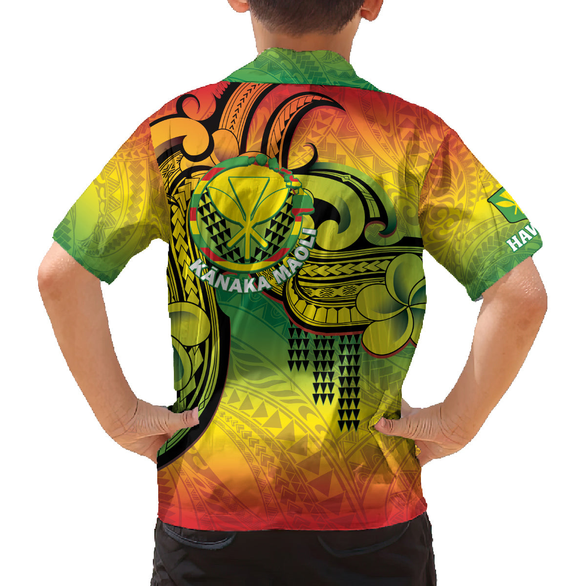 Hawaii Flag Day Family Matching Off The Shoulder Long Sleeve Dress and Hawaiian Shirt Kanaka Maoli With Kakau Polynesian Pattern LT14