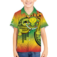 Hawaii Flag Day Family Matching Short Sleeve Bodycon Dress and Hawaiian Shirt Kanaka Maoli With Kakau Polynesian Pattern LT14