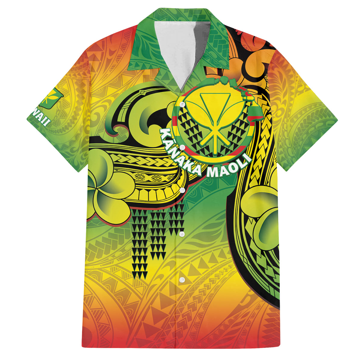 Hawaii Flag Day Family Matching Tank Maxi Dress and Hawaiian Shirt Kanaka Maoli With Kakau Polynesian Pattern LT14